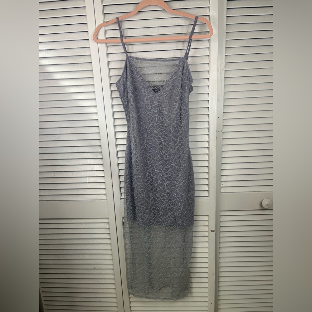 Hours Gray Lace Slip Dress Size‎ Small
